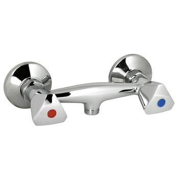 Basic douchekraan met 2 knoppen chroom 15 cm