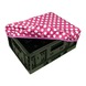 Dyto transportkrat overtrek roze met wit 40x30x17 cm