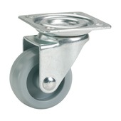 Zwenkwiel plastic met plaatbevestiging 25mm to 15kg
