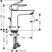 Hansgrohe wastafelkraan Talis E met hendel en waste Brons