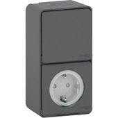 Gamma Schneider Electric Mureva Styl combinatie wandcontactdoos/wisselschakelaar IP55 antraciet aanbieding