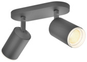 Philips Hue opbouwspot Fugato zwart - wit en gekleurd licht 6W - 2 spots