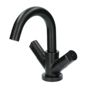 Aqualino wastafelkraan Fortore 2-knops met waste Zwart