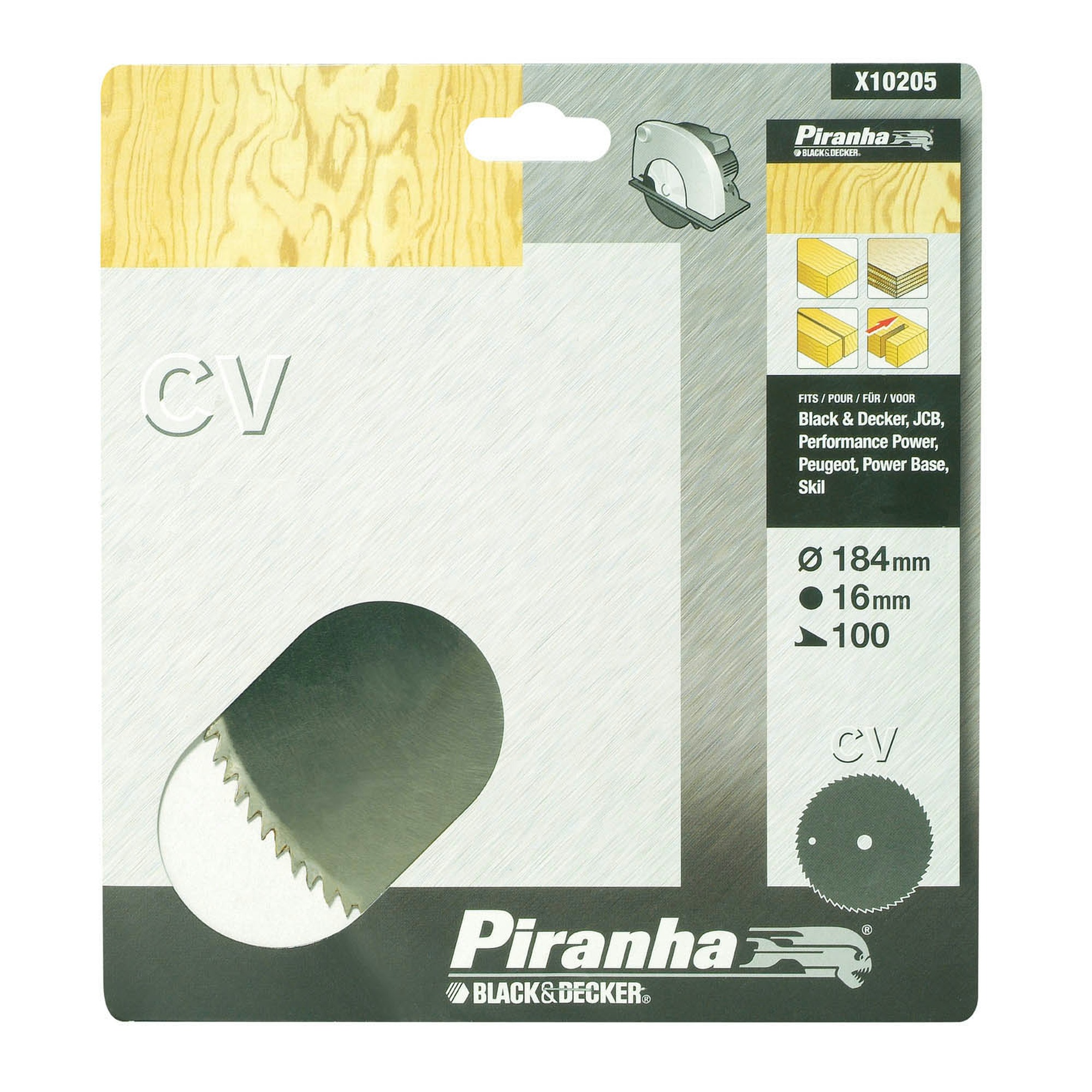Piranha Cirkelzaagblad Standaard Chroom Vanadium 184X16 Mm 100 Tanden X10205 piranha kopen in de aanbieding