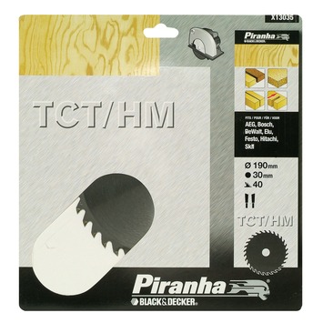 Piranha cirkelzaagblad standaard TCT-HM 190x30 mm 40 tanden X13035