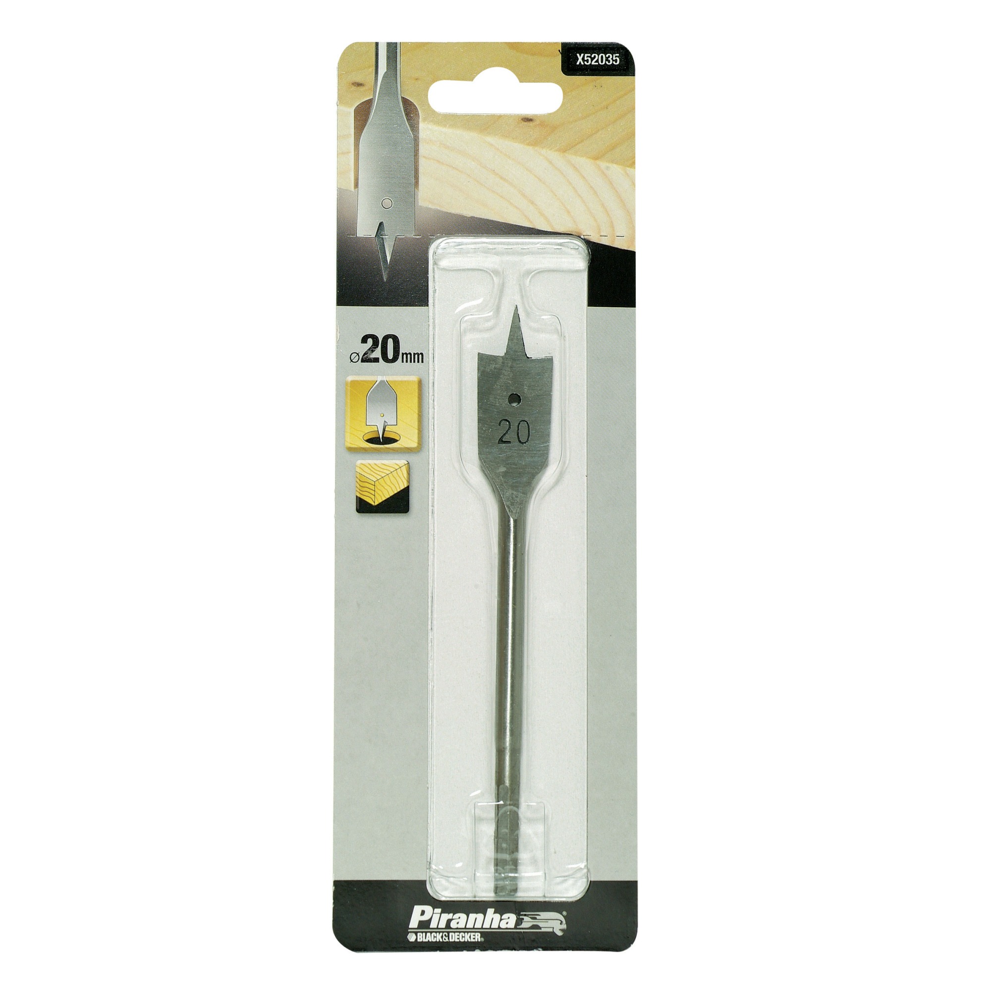 Piranha Platte Houtboor 20 Mm X52035 piranha kopen in de aanbieding