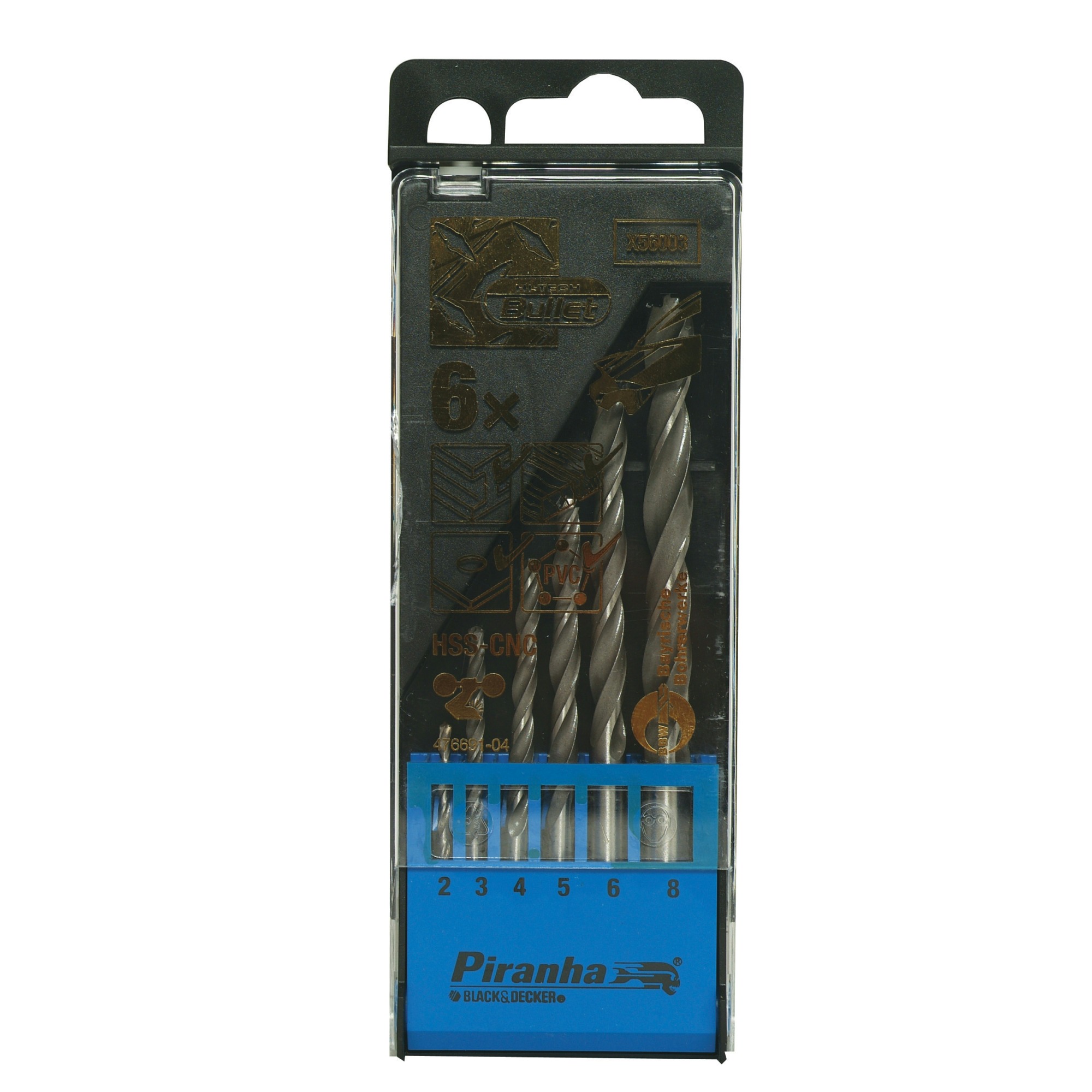 Piranha Hi Tech Bullet Metaalborenset 160X20 Mm 6 Stuks X56003 piranha kopen in de aanbieding