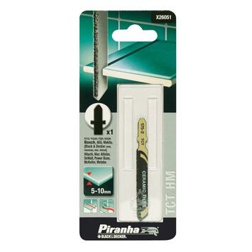 Piranha decoupeerzaagblad keramiek/fijn/recht T-schacht 10 mm X26051