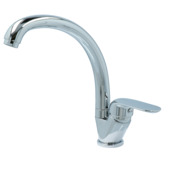 OK keukenkraan met hoog gebogen uitloop en hendel Chroom
