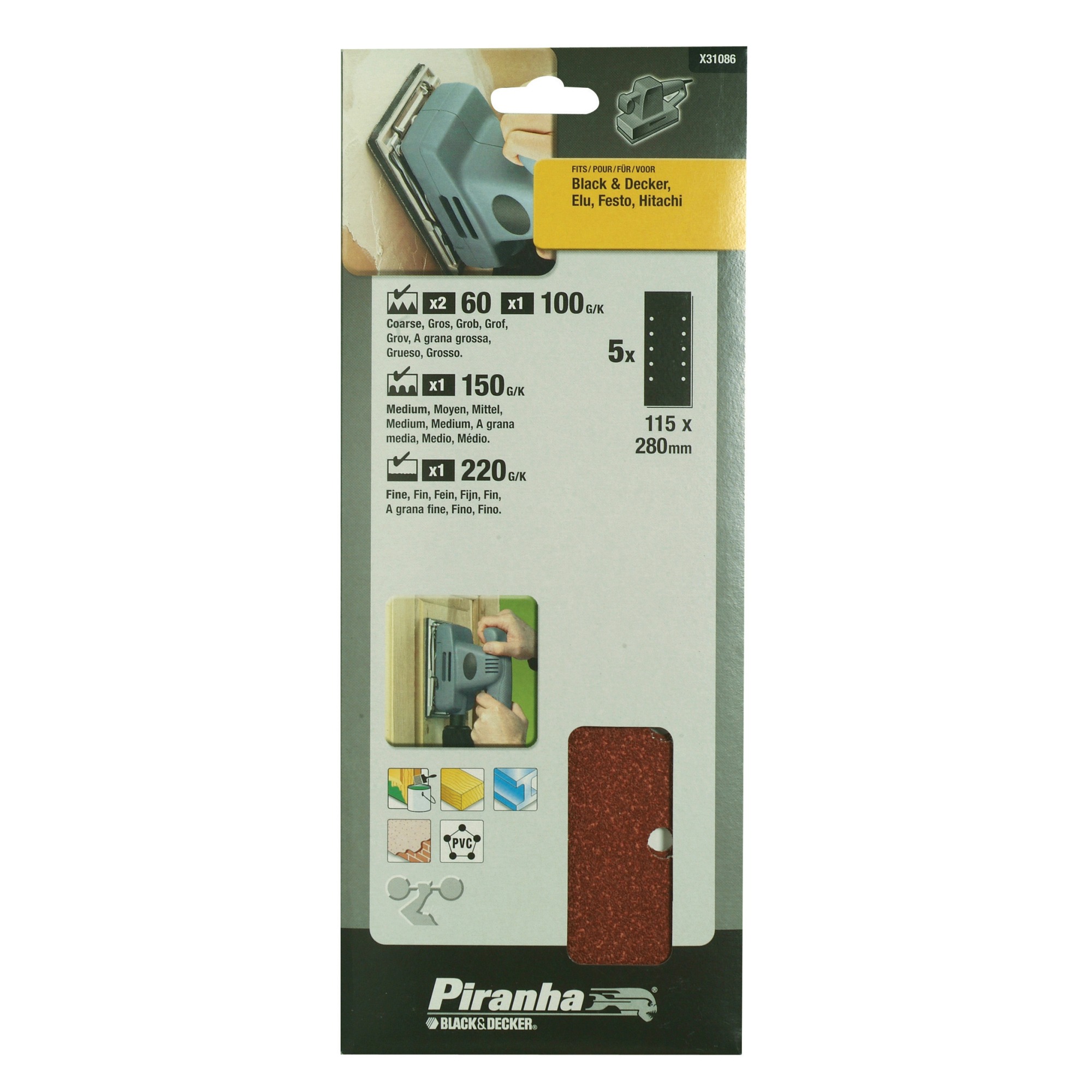 Piranha Schuurstrokenset 12 Vel 280X115 Mm 5 Stuks X31086 piranha kopen in de aanbieding