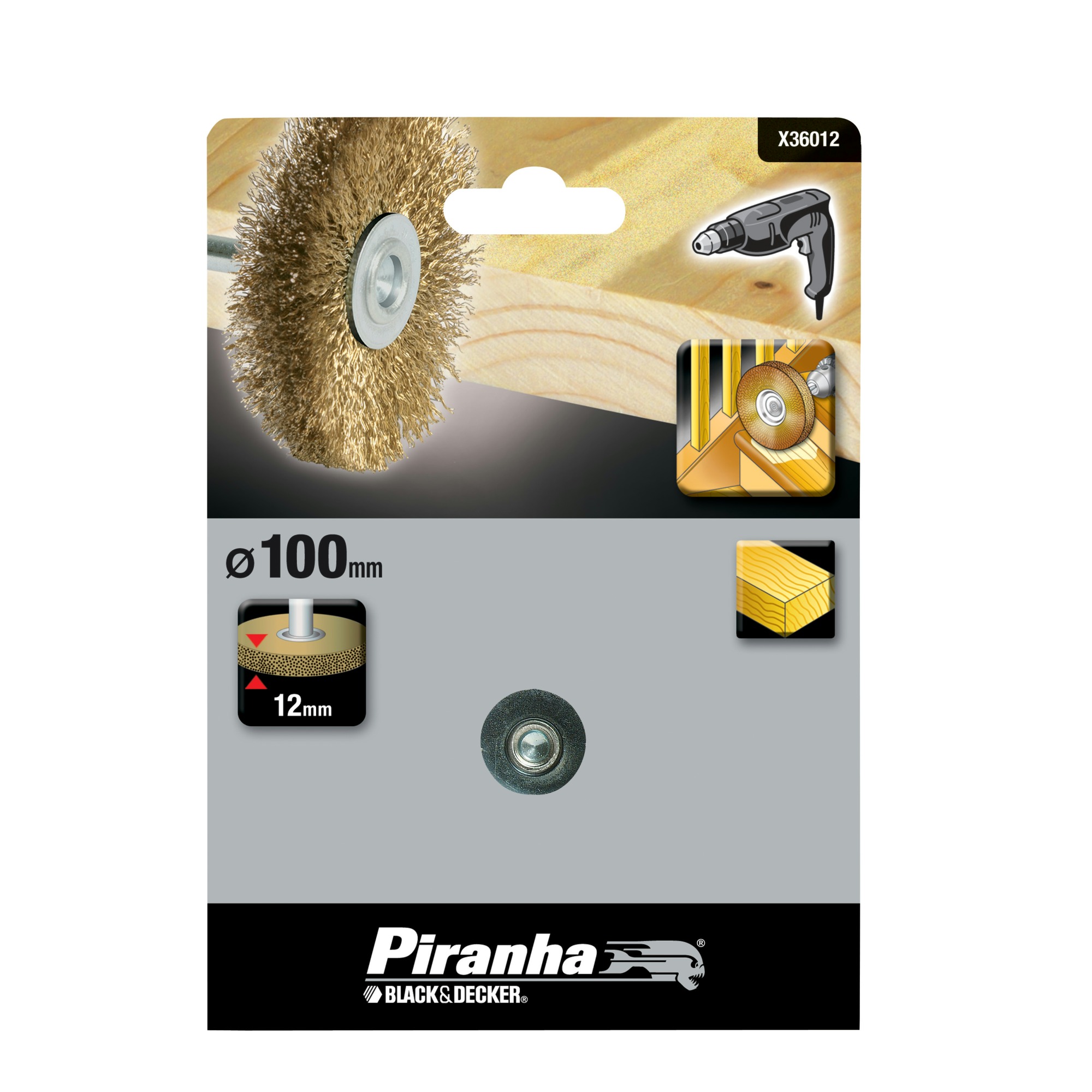 Piranha Hi Tech Staaldraadborstel Messing 100 Mm X36012 piranha kopen in de aanbieding