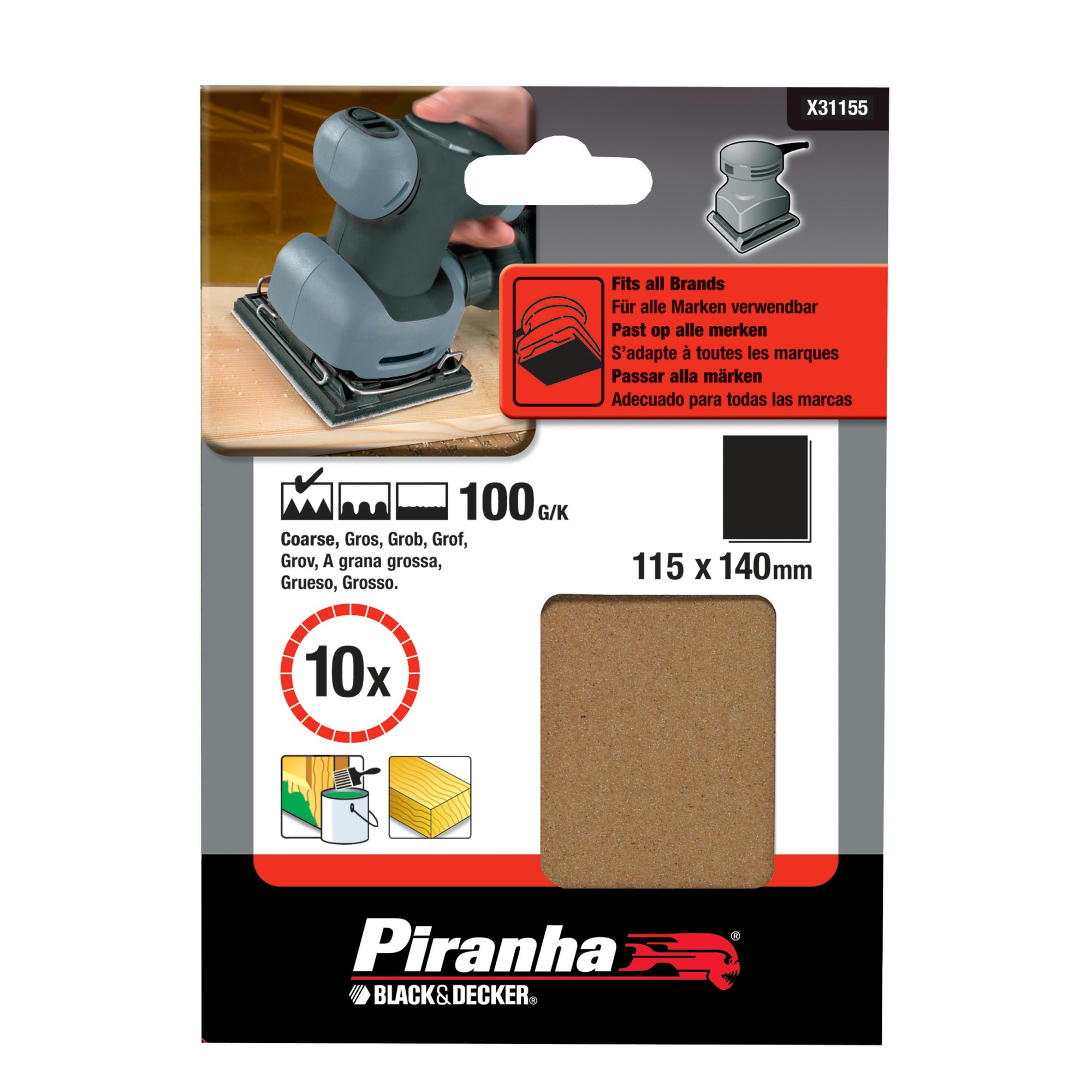 Piranha Schuurstrook Standaard 14 Vel K100 140X150 Mm X31155 piranha kopen in de aanbieding