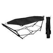Hangmat met standaard zwart 245 x 80 x 70 cm