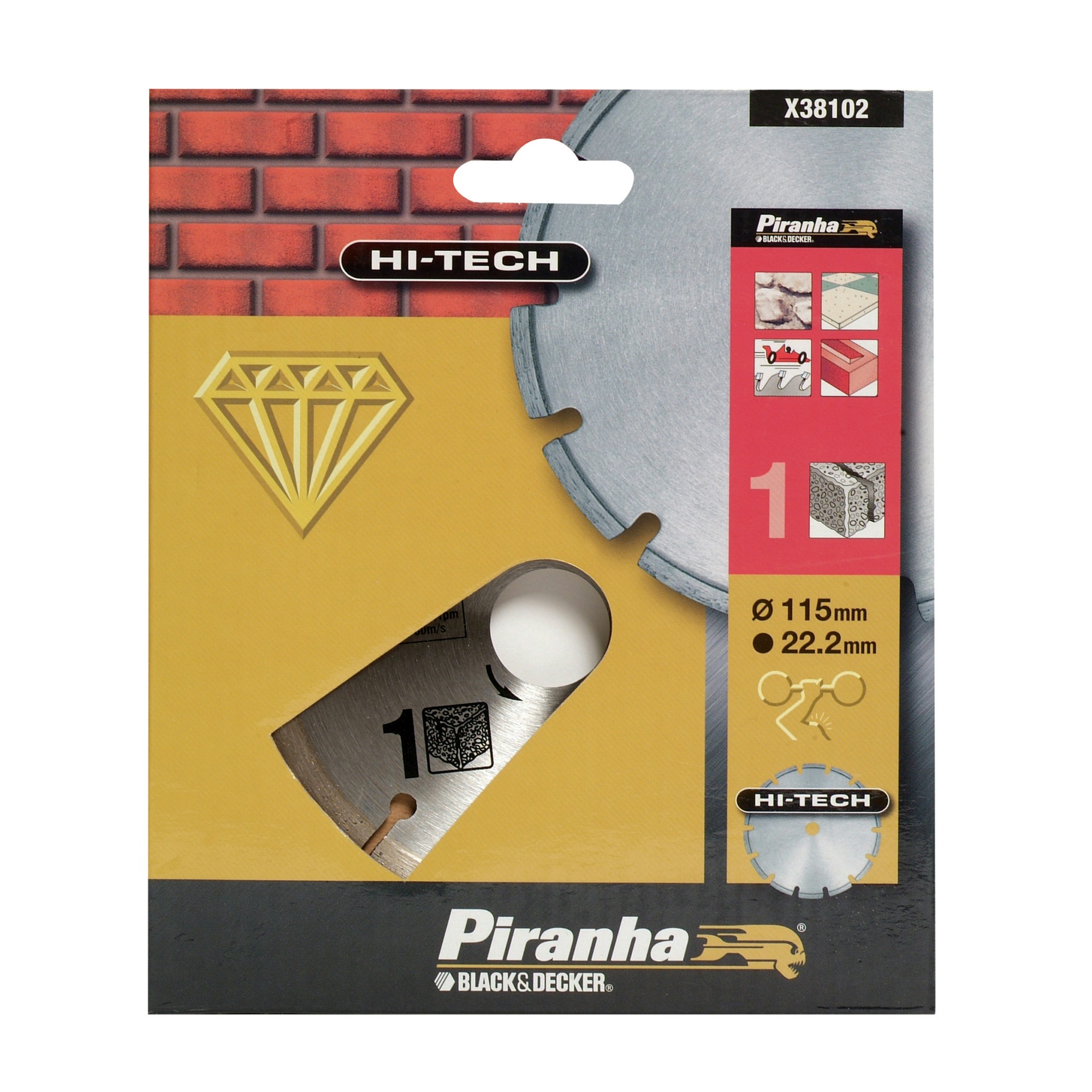 Piranha Hi Tech Diamantblad Gesegmenteerde Rand 115 Mm X38102 piranha kopen in de aanbieding