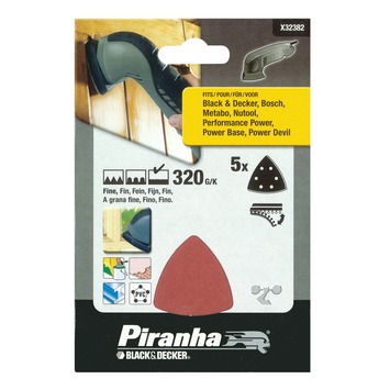 Piranha schuurstrook driehoek schuurmachine K320 X32382 5 stuks