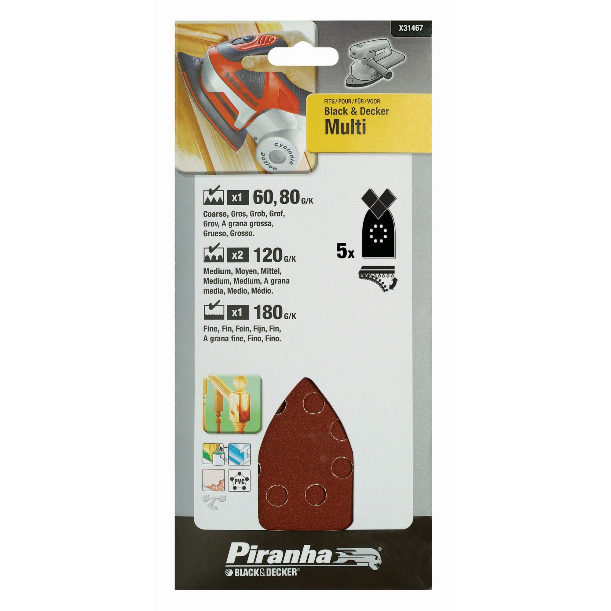 Piranha Multischuurstroken 170X100 Mm X31467 5 Stuks piranha kopen in de aanbieding