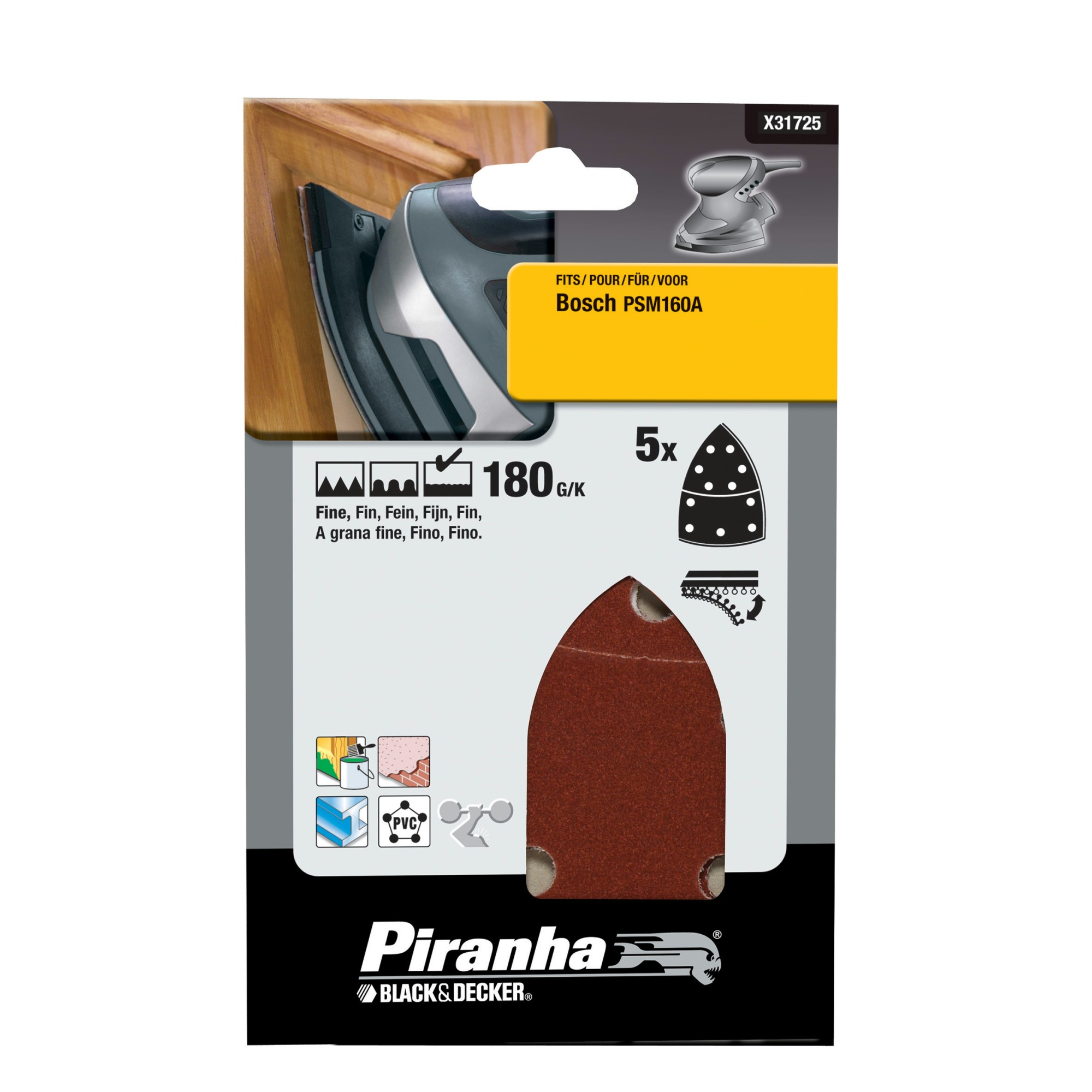 Piranha Bosch Psm Schuurstrook K180 5 Stuks X31725 piranha kopen in de aanbieding