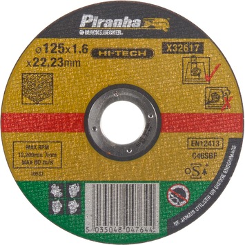 Piranha HI-TECH doorslijpschijf steen 1,6x125 mm X32617