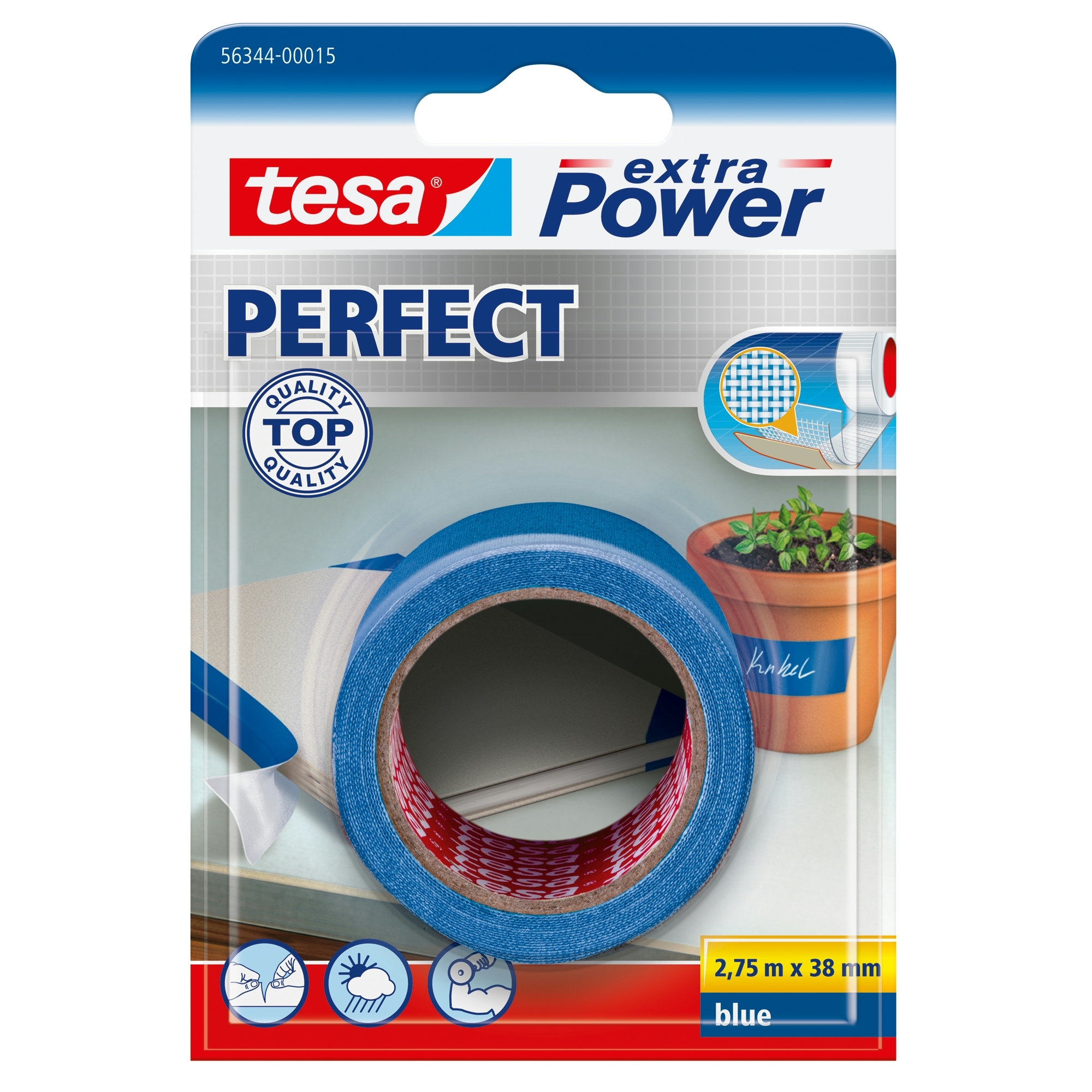 Tesa Extra Power Perfect Textieltape 38 Mm 275 Meter Blauw tesa kopen in de aanbieding