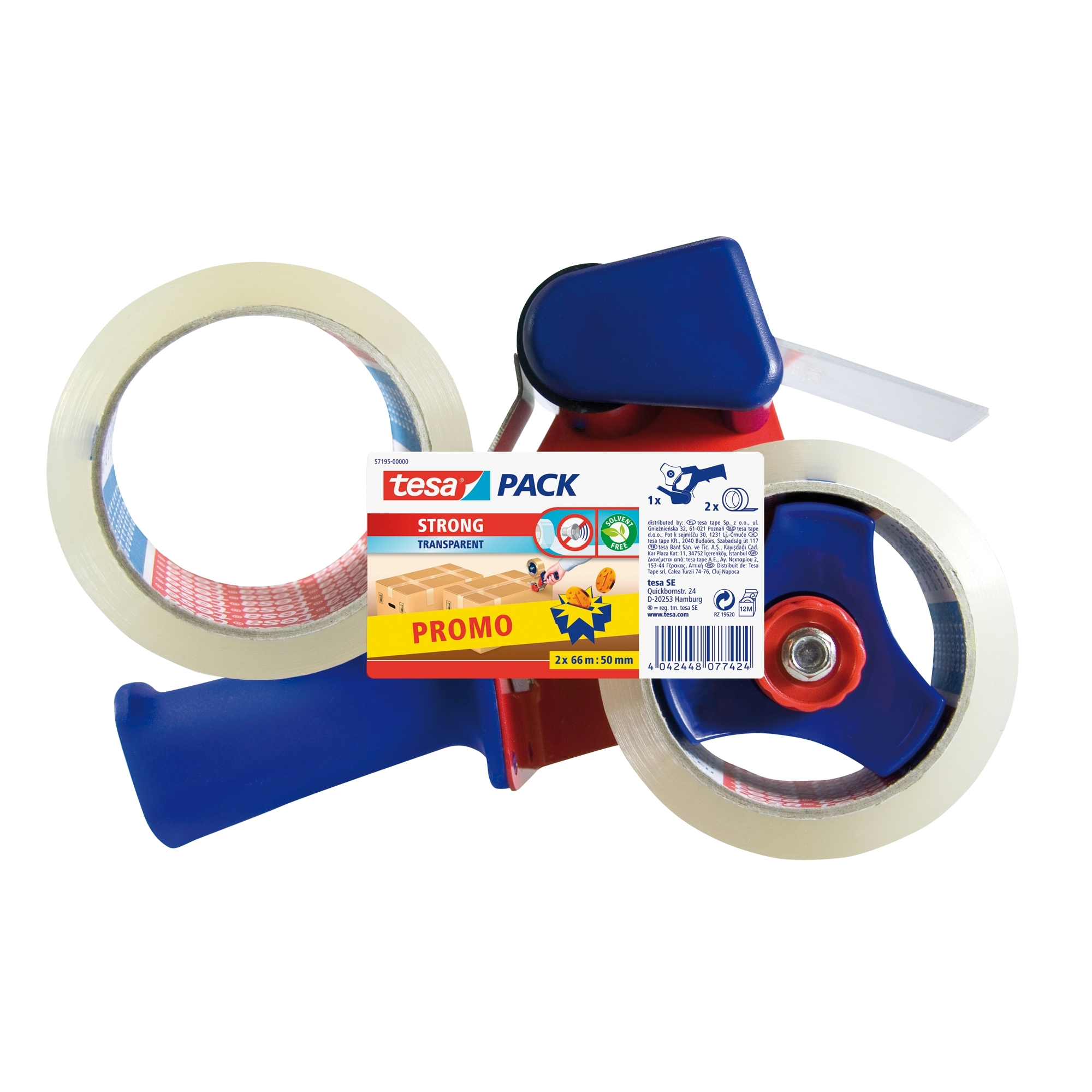 Tesa Verpakkingstape 50 Mm 66 Meter 2 Rollen Met Afroller tesa kopen in de aanbieding