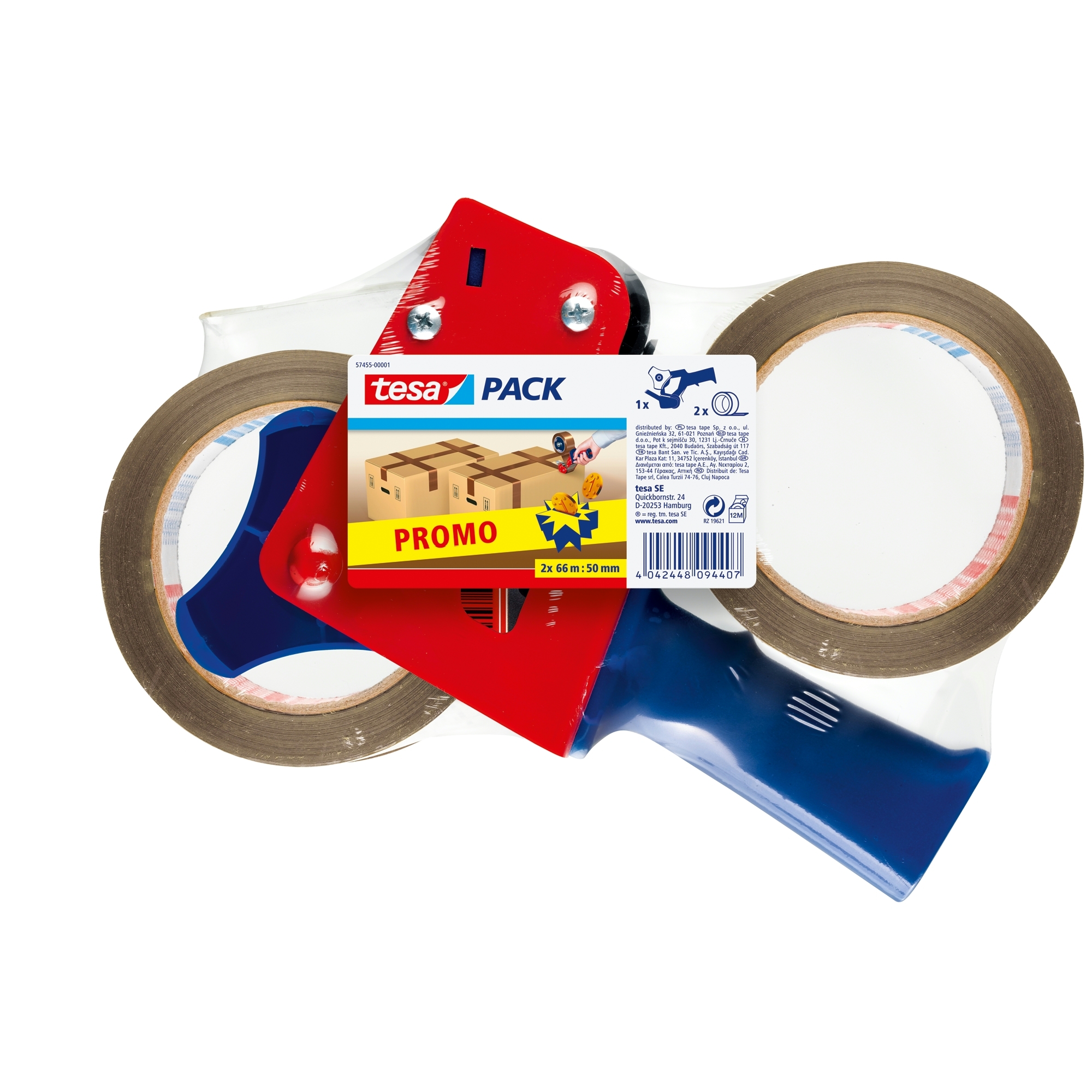 Tesa Verpakkingstape 66 M 50 Mm 2 Stuks Met Afroller tesa kopen in de aanbieding