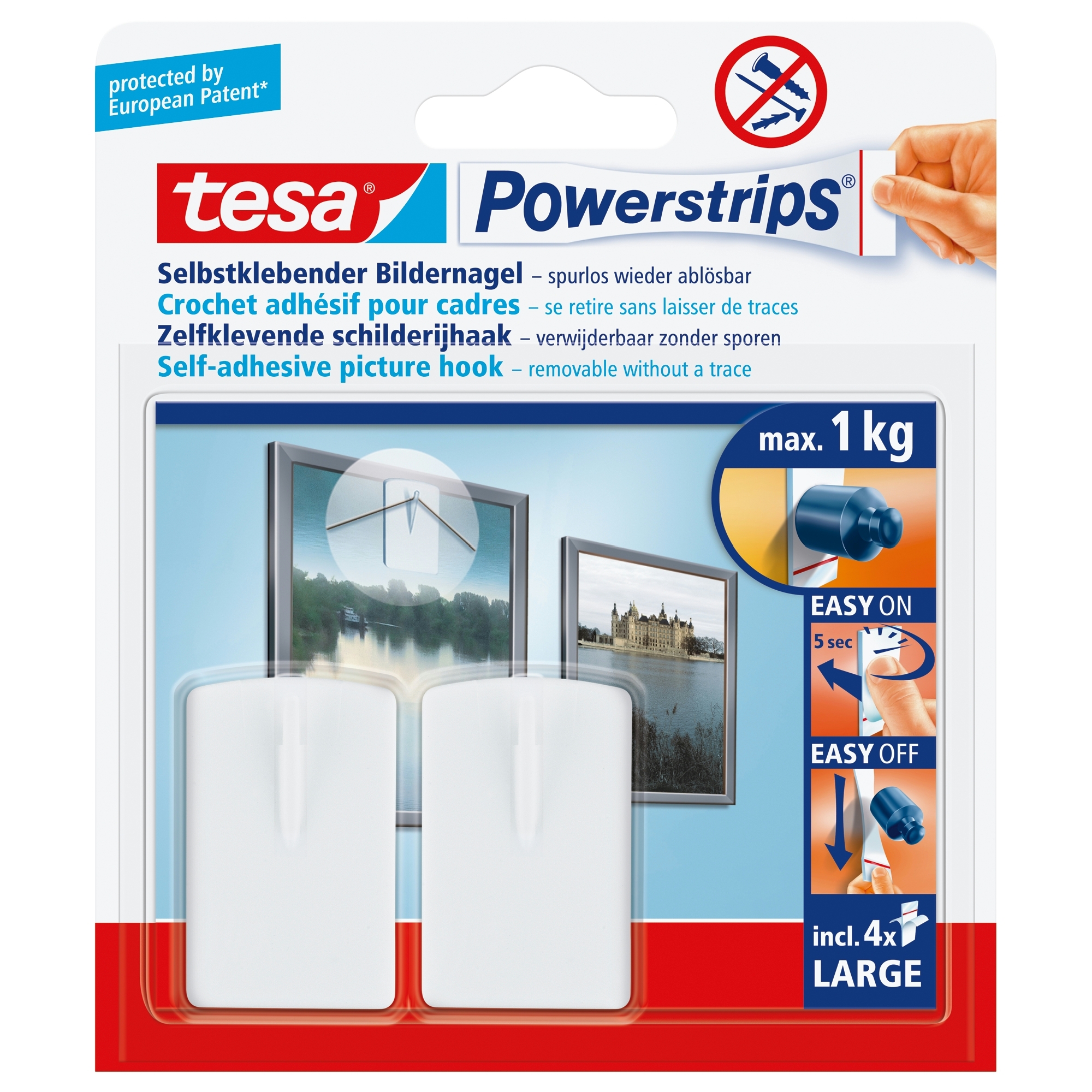 Tesa Powerstrip Schilderijhaak Wit 2 Stuks tesa kopen in de aanbieding