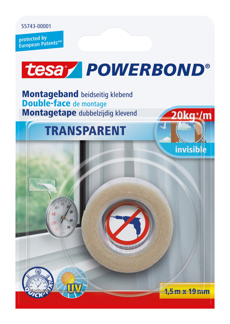 Tesa Powerbond Montagetape 19 Mm 15 Meter Transparant tesa kopen in de aanbieding