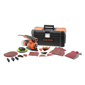 Black+Decker multischuurmachine 4in1 KA280LKA-QS 220 W met 21 accessoires in koffer kopen? | Schuurmachines | GAMMA