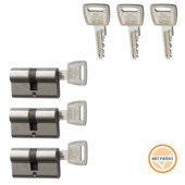 Nemef Veiligheidscilinder NF3+ 30/30 mm SKG 3-sterren gelijksluitend 3 stuks