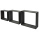 Duraline Wandkubus set van 3 Black 9mm 30x30x12cm