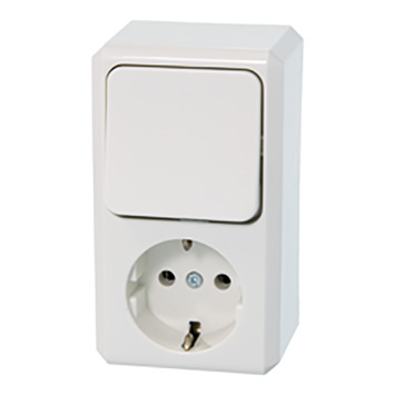 | Electric Merten Contura Opbouw combi wandcontactdoos/wissel RA wit kopen? | wisselschakelaars