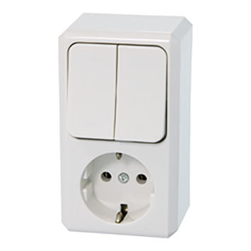 Schneider Electric Merten Contura Opbouw combi wandcontactdoos/serie RA wit
