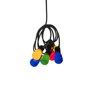 Led-lichtsnoer van 15 m, voor buiten, kleurrijk, stroom, 20 RGB S14