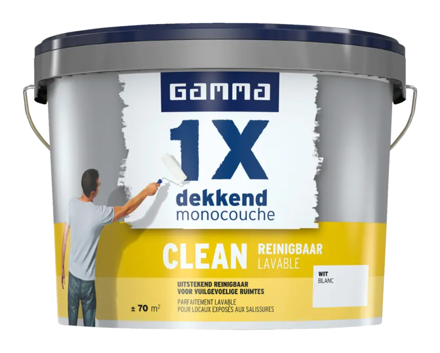 GAMMA muurverf 1x dekkend clean wit 10 liter