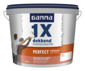 GAMMA muur- en plafondverf 1x dekkend perfect streeploos wit 10 liter