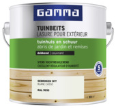 GAMMA tuinbeits tuinhuis & schuur dekkend RAL 9010 gebroken wit 2,5 liter