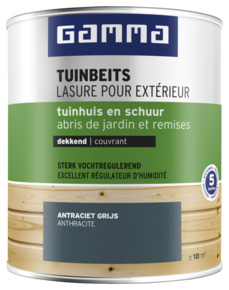 GAMMA tuinbeits tuinhuis & schuur dekkend RAL 7016 antraciet grijs 750 ml