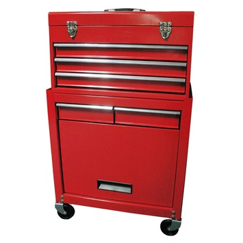 Erro gereedschapswagen opzetkist 5 laden rood
