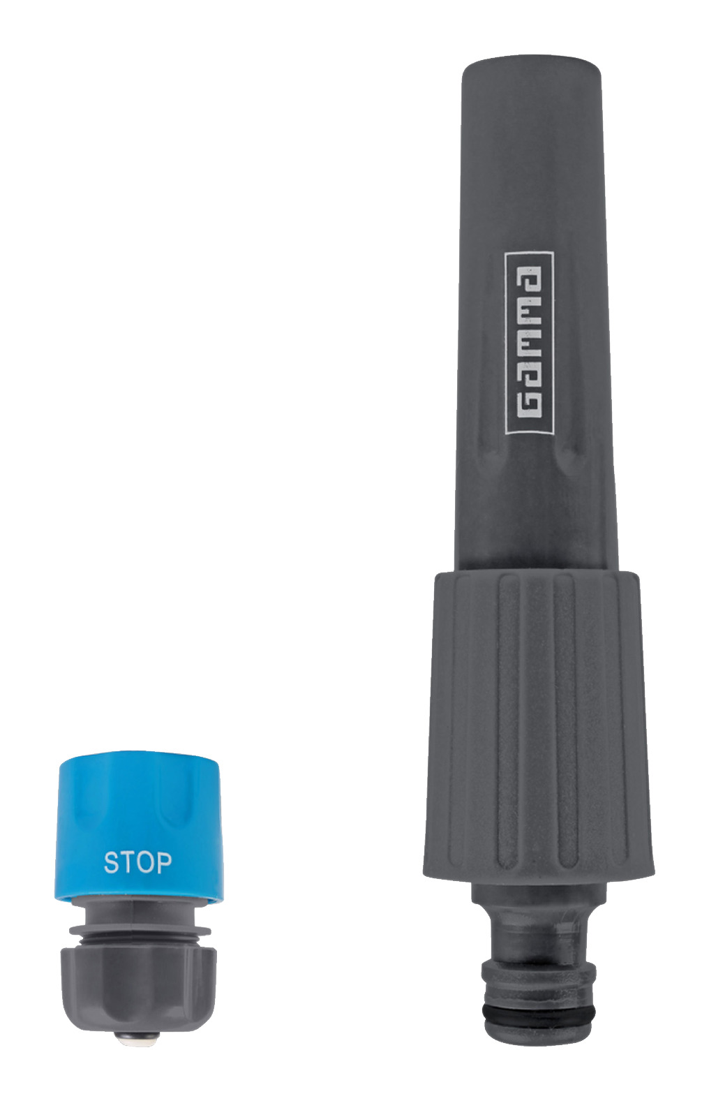 Gamma Sproeiaccessoires Tuinspuitset 2 Delig Grijs Met Blauw 12 Inch gamma kopen in de aanbieding