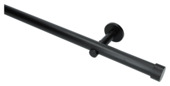 28 mm gordijnroede Modern zwart staal complete set 120 cm