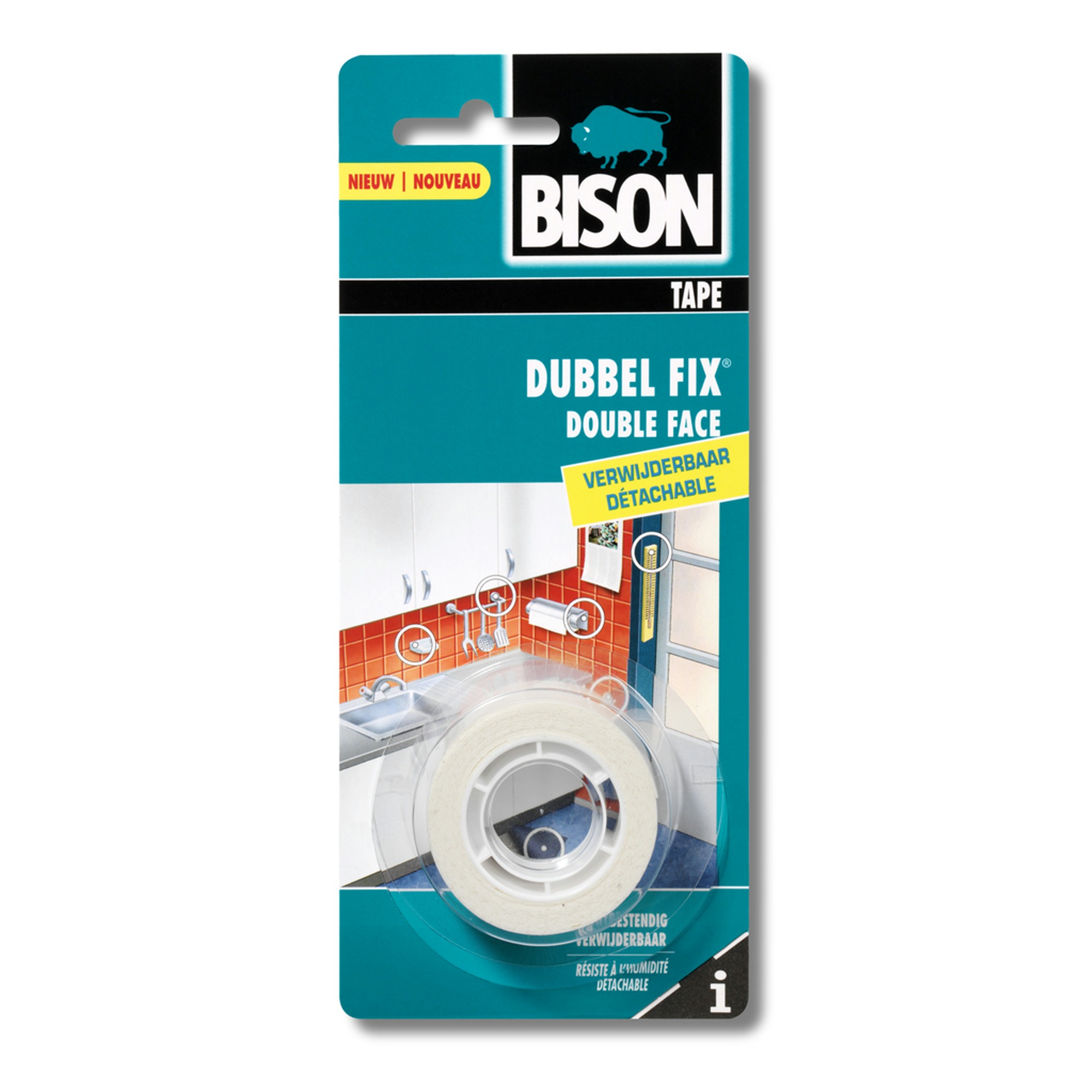 Bison Dubbel Fix Dubbelzijdige Tape Verwijderbare19Mmx15M bison kopen in de aanbieding