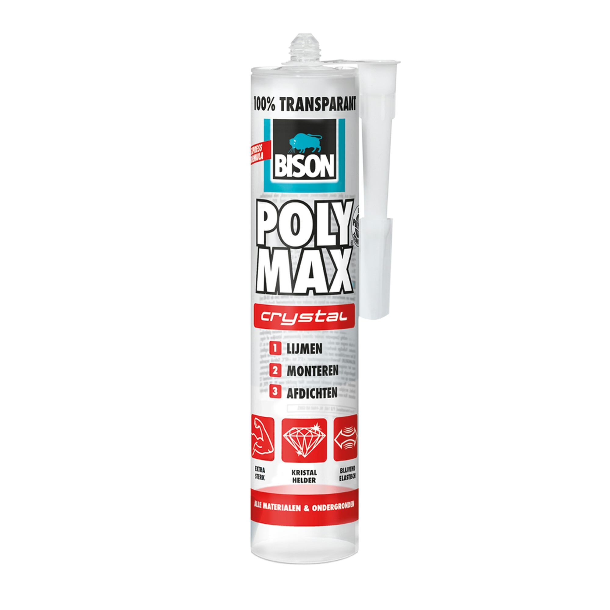 Bison Poly Max Crystal Universeelkit Transparant 300 Gram bison kopen in de aanbieding