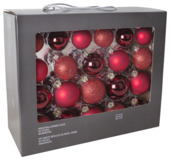 Christmas Goods kerstballen mix glas 42 stuks rood