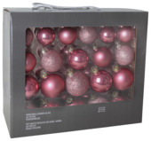 Christmas Goods kerstballen mix glas 42 stuks poederroze