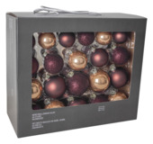 Christmas Goods kerstballen mix glas chocoladebruin 42 stuks