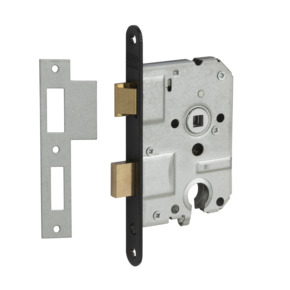 Nemef 1200 serie insteekslot cilinderslot met zwarte voorplaat Doorn 50mm PC55mm