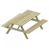 Outdoor Life Products picknicktafel groen hout 167x180 cm