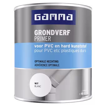 GAMMA grondverf kunststof pvc wit 750 ml