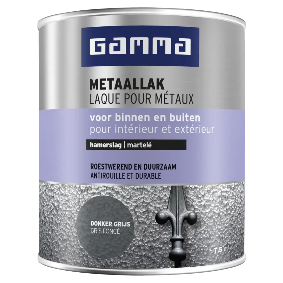 GAMMA metaallak hamerslag 750 ml donkergrijs