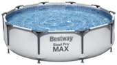 Bestway zwembad rond Pro Steel Max rond licht grijs 305 x 76 cm met pomp